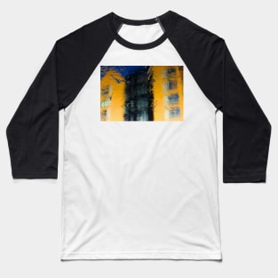 The reflection of colourful buildings on a frozen water surface Baseball T-Shirt